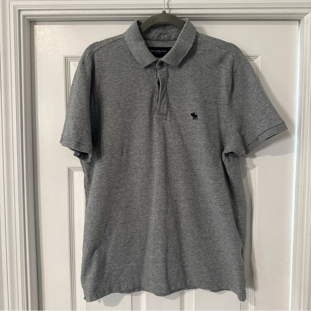 Abercrombie & Fitch Charcoal Polo Shirt XL Shrunk